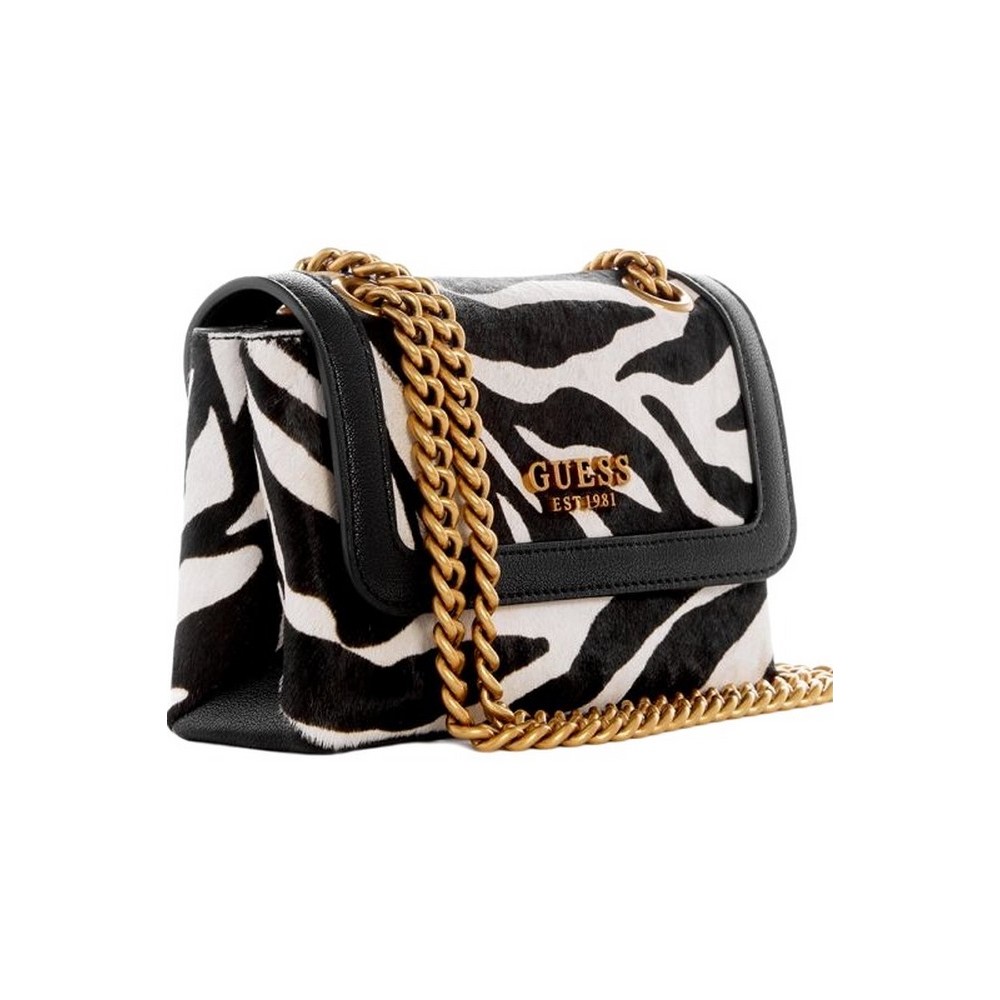 ΤΣΑΝΤΑ ABEY MINI CROSSBODY FLAP ΓΥΝΑΙΚΕΙΑ GUESS ZEBRA PRINT